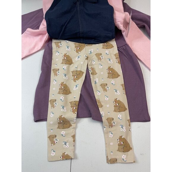 Koala Kids 4-Piece Girls 3T Set: Dress Purple, Leggings, Pink Tunic NWT - Picture 6 of 13